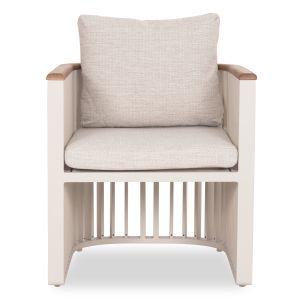 Aluminum armchair Eternity series Sm6174.01 ivory - beige with cushions 65x72x84h