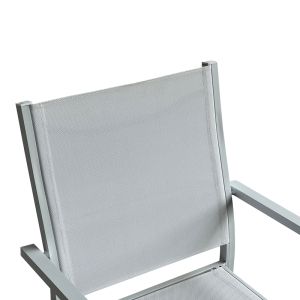 Алуминиево-текстилно кресло Zacreta в бял цвят 61x56.5x87.5см