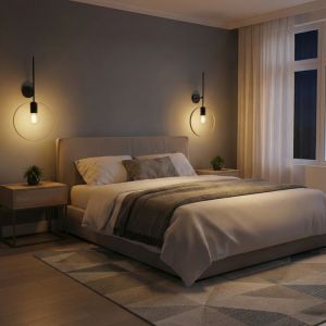 Wall lamp Bendia E27 black-gold metal 25x15x52cm