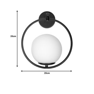 Wall lamp Blento E27 black metal D20x20cm
