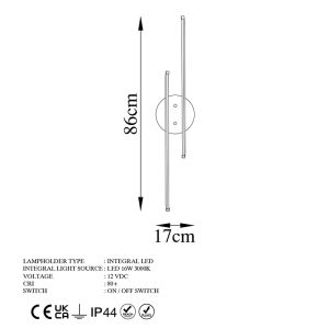 Аплик Expedition Led 16w златен 17x5x86cm
