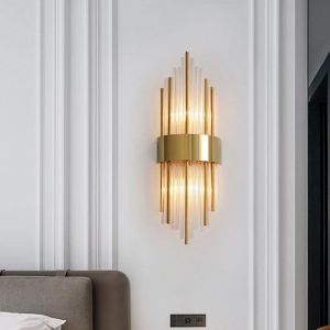 Wall lamp Fenzy E14 metal in golden-white color D20x60cm