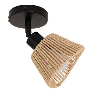 Hender wall lamp in natural black D10x19.5cm
