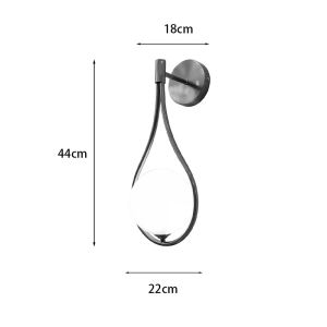 Teary G9 metal wall lamp in golden-white color 16x12x37cm
