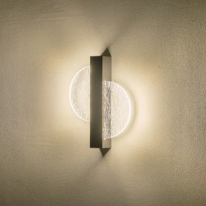 Wall lamp aluminum-acrylic Led 6w 312lm 3000k 195x45x250mm black Arte Illumina Erato