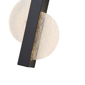 Wall lamp aluminum-acrylic Led 6w 312lm 3000k 195x45x250mm black Arte Illumina Erato
