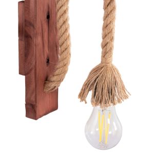Wall lamp Barn Hm4469 wooden base-hemp rope [e27] 7x20x29hcm.