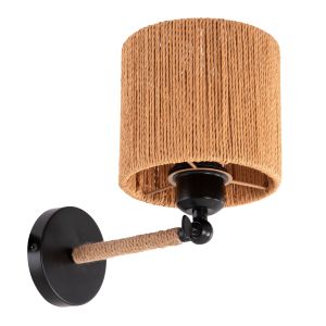 Wall lamp Lant Hm4476 metal base-hemp rope- [e27] 15x15x35-23hcm.