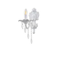 Wall lamp metal aluminum crystal 1xe14 max 8w 140x245x380mm white Arte Illumina Jewel