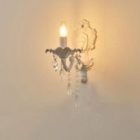 Wall lamp metal aluminum crystal 1xe14 max 8w 140x245x380mm white Arte Illumina Jewel