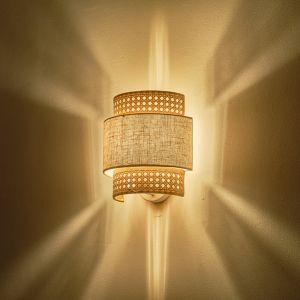 Wall lamp metal-fabric 1xe27 Max 15w 240x230x140 mm cream-white Arte Illumina Isla