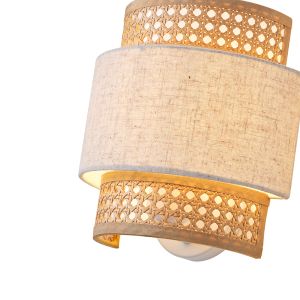 Wall lamp metal-fabric 1xe27 Max 15w 240x230x140 mm cream-white Arte Illumina Isla