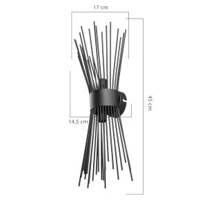 Wall lamp-wall lamp Candil E14 two-light in black lampshade 17x20x45cm