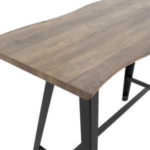 Бар маса Fortitude Mdf орех - черни метални крака 140x70x103,5cm