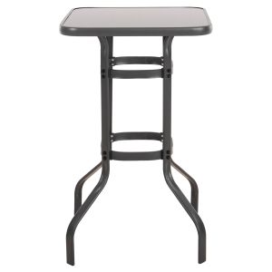 Bar table square Figgy Hm6066.01 gray metallic-tempered glass 60x60x100hcm.