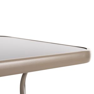 Bar table square Figgy Hm6066.04 metallic champagne-color-tempered glass 60x60x100hcm.