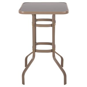 Bar table square Figgy Hm6066.04 metallic champagne-color-tempered glass 60x60x100hcm.
