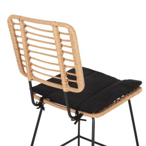 Бар стол Allegra Hm5455,11 метал възглавница черен-плетен бежов 56x59x116,5hcm