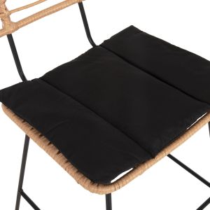 Бар стол Allegra Hm5455,11 метал възглавница черен-плетен бежов 56x59x116,5hcm