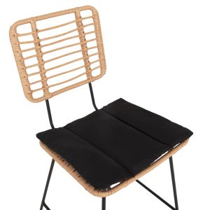 Бар стол Allegra Hm5455,11 метал възглавница черен-плетен бежов 56x59x116,5hcm