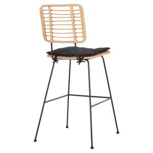 Бар стол Allegra Hm5455,11 метал възглавница черен-плетен бежов 56x59x116,5hcm