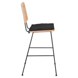 Бар стол Allegra Hm5455,11 метал възглавница черен-плетен бежов 56x59x116,5hcm