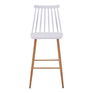 Bar stool Aurora I Pp in white shade - natural metal leg 42x47x99cm