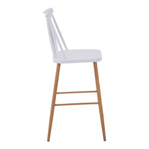 Bar stool Aurora I Pp in white shade - natural metal leg 42x47x99cm