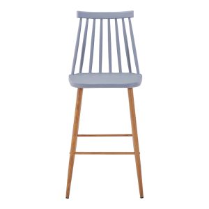 Bar stool Aurora I Pp in gray shade - natural metal leg 42x47x99cm