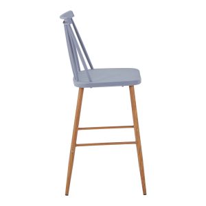 Bar stool Aurora I Pp in gray shade - natural metal leg 42x47x99cm