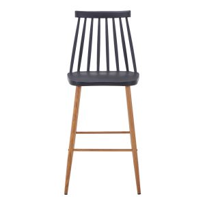 Bar stool Aurora I Pp in black shade - natural metal leg 42x47x99cm