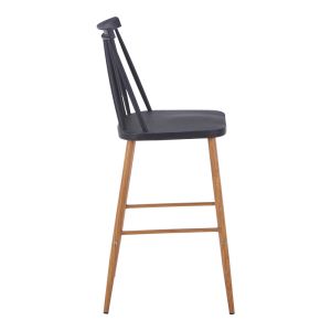 Bar stool Aurora I Pp in black shade - natural metal leg 42x47x99cm