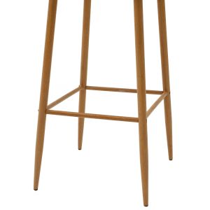 Bar stool Aurora white polypropylene metal legs in natural wood color 42x47x109cm