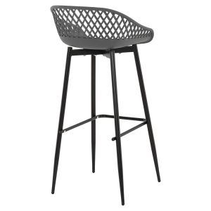 Бар стол Avaya Hm8686,20 сив полипропилен-черна метална рамка 46х48х99cm