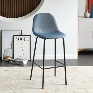 Bar stool Ba7 gray-blue fabric with metal frame 49x45x105cm