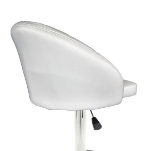 Бар стол Balina с регулируема височина бял Pu-хромиран метал 52x53x109см