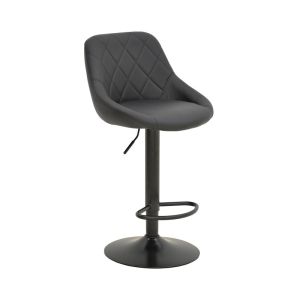 Bar stool Boronez, black, Pu, with black base, 47x49x112 cm
