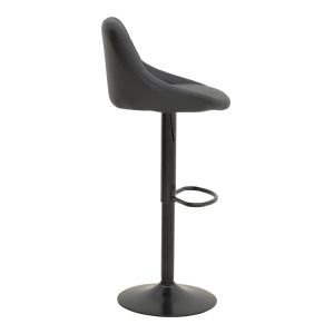 Bar stool Boronez, black, Pu, with black base, 47x49x112 cm