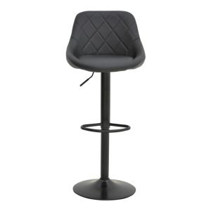 Bar stool Boronez, black, Pu, with black base, 47x49x112 cm