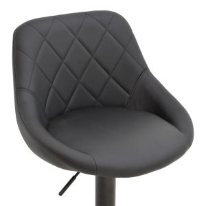 Bar stool Boronez, black, Pu, with black base, 47x49x112 cm