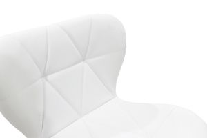 Бар стол Coozy с регулиране на височината от бяла Pu-кожа и хромиран крак