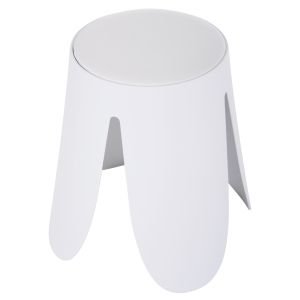 Bar stool Denty, polypropylene in white, Pu seat in white, D30x45cm Hm9619,01