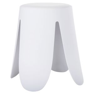 Bar stool Denty, polypropylene in white, Pu seat in white, D30x45cm Hm9619,01