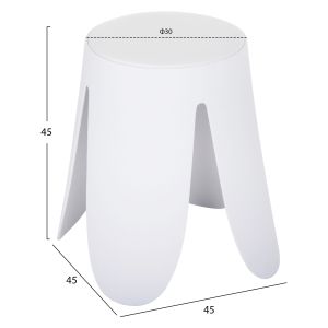 Bar stool Denty, polypropylene in white, Pu seat in white, D30x45cm Hm9619,01