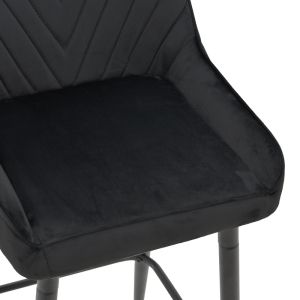 Bar stool Deppy Latrell velvet-metal, black 43x54x102cm