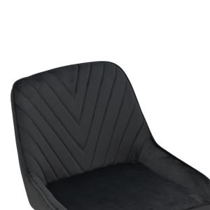 Bar stool Deppy Latrell velvet-metal, black 43x54x102cm