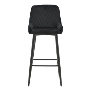 Bar stool Deppy Latrell velvet-metal, black 43x54x102cm