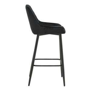 Bar stool Deppy Latrell velvet-metal, black 43x54x102cm
