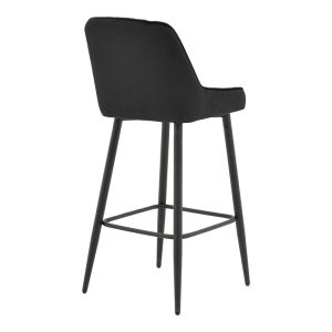 Bar stool Deppy Latrell velvet-metal, black 43x54x102cm