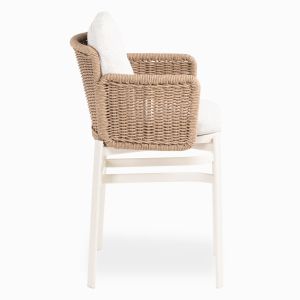 Bar stool Destiny Sm6407.01 ivory color, aluminum-beige, wicker 71.5x63.5x108h